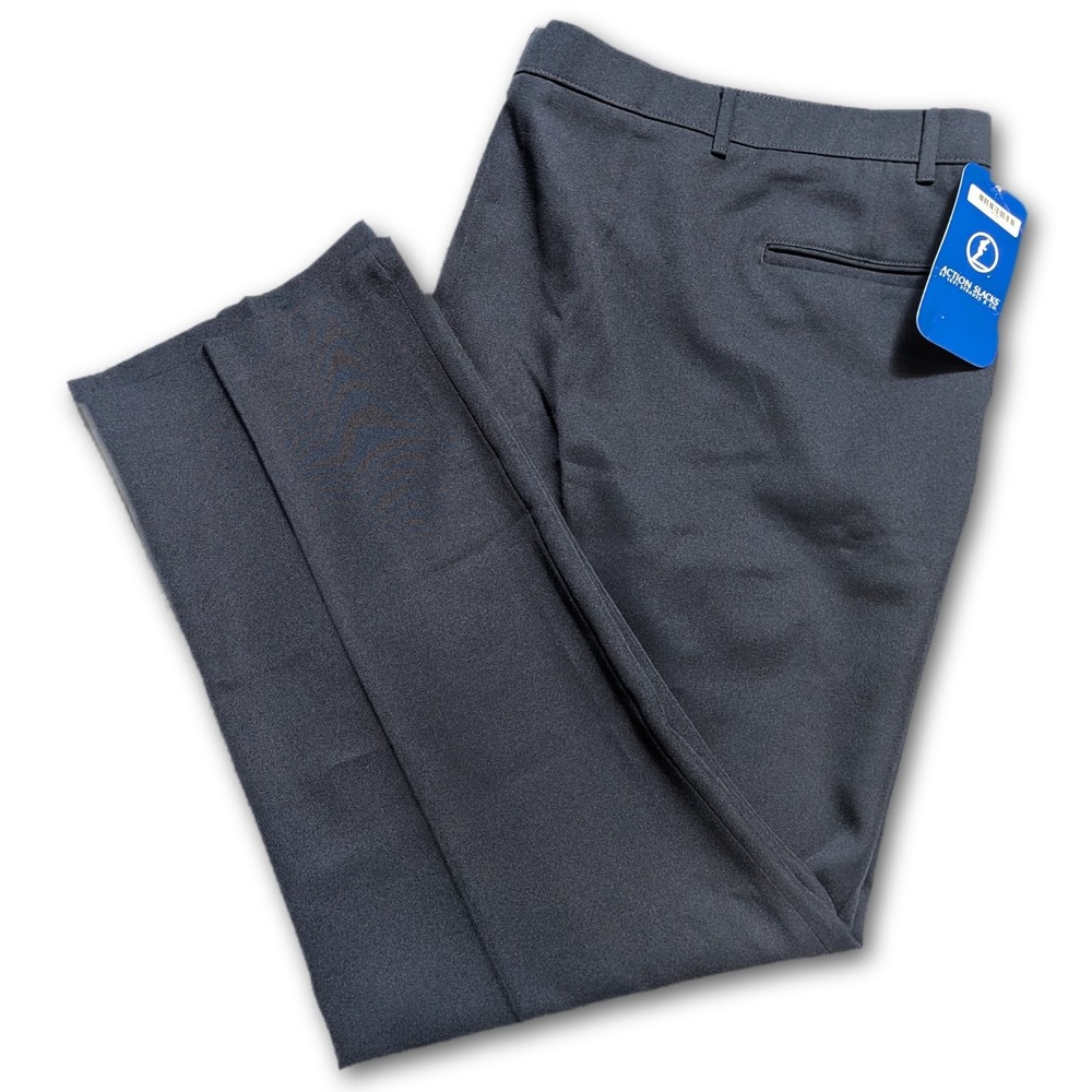 Levi's Action Slacks Mens 56x32 Pants Navy Blue NOS Deadstock Irregular VTG Flat